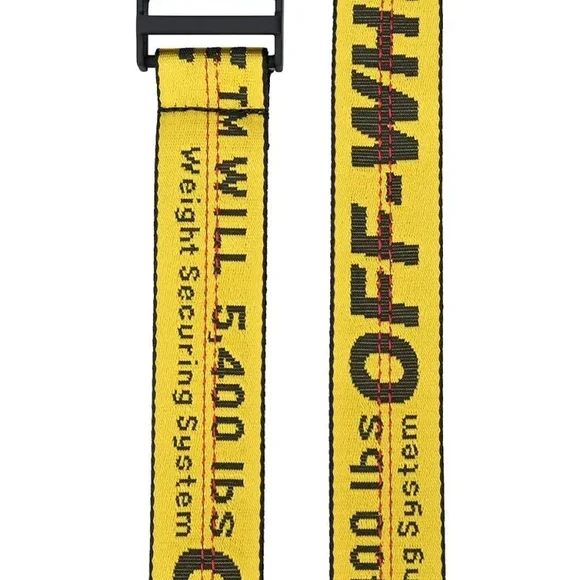 OFF-WHITE Yellow Industrial Logo Buckle Belt One Size - Picture 3 of 4